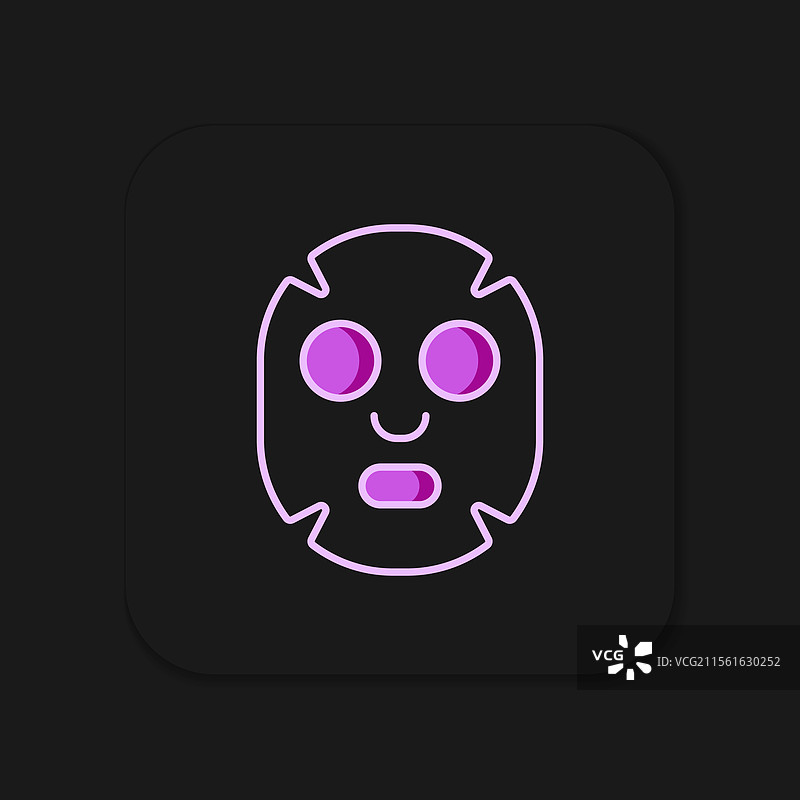 填充轮廓的面部美容面膜图标图片素材