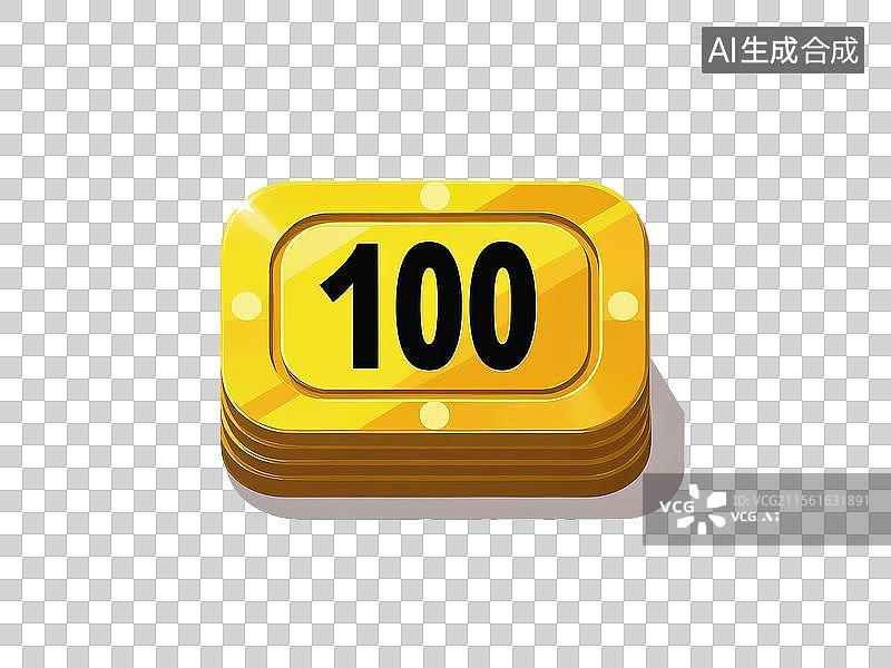 【AI数字艺术】卡通扁平风格叠放黄金筹码插图图片素材