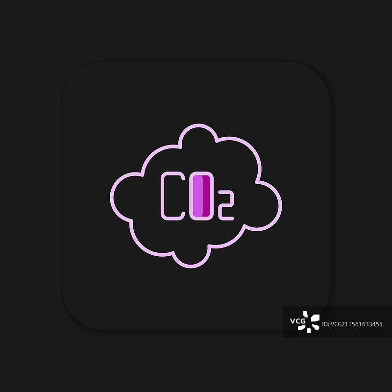 云图标中的填充轮廓二氧化碳排放图片素材