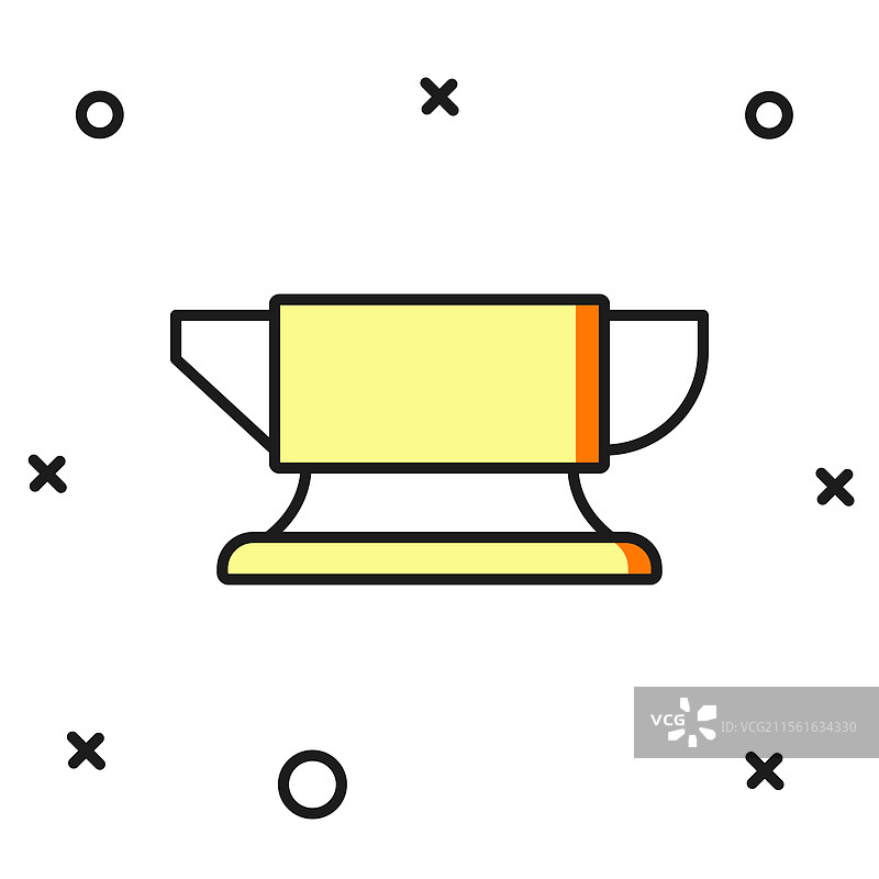 填充轮廓的铁匠砧头工具图标图片素材