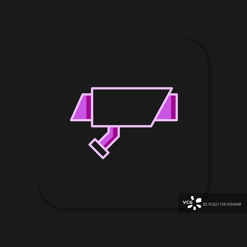 填充轮廓的安全摄像头图标，孤立在背景上图片素材