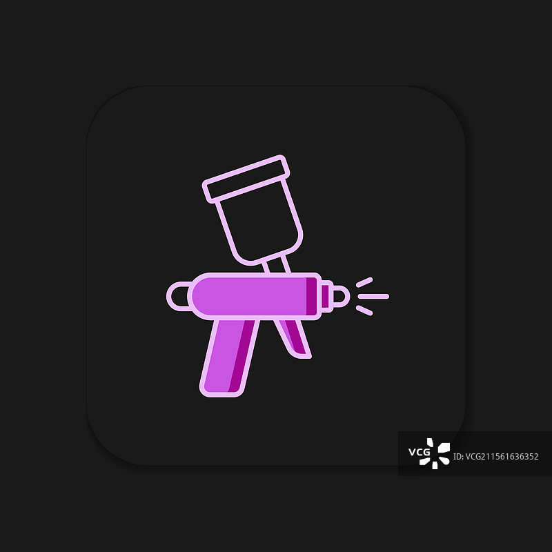 填充轮廓喷漆枪图标，孤立于背景上图片素材