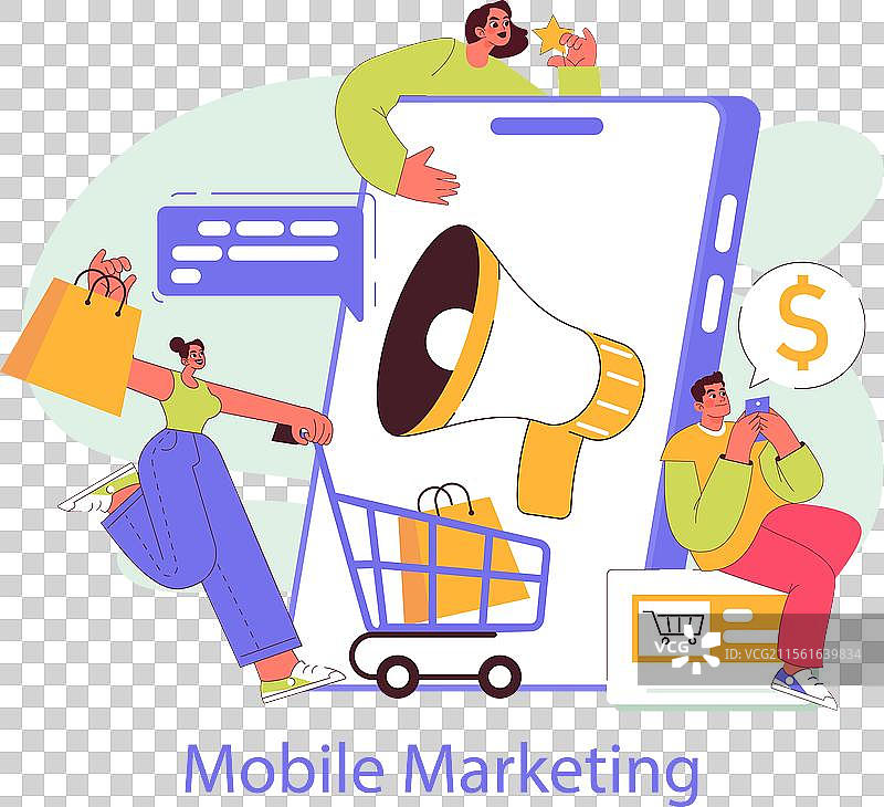 移动营销扁平化设计图片素材