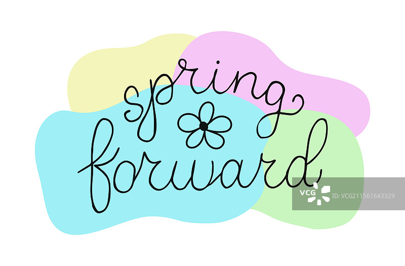 春天来临 手绘黑色字母图片素材
