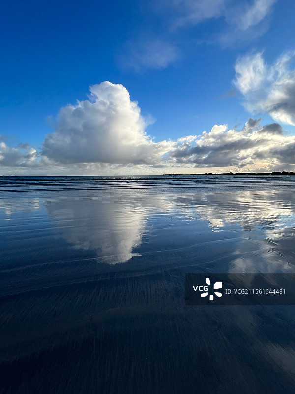 湖泊与天空的美丽景色，蒂雷岛，英国图片素材