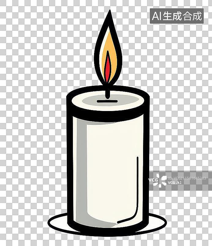 【AI数字艺术】3D渲染免扣图元素一根蜡烛图片素材