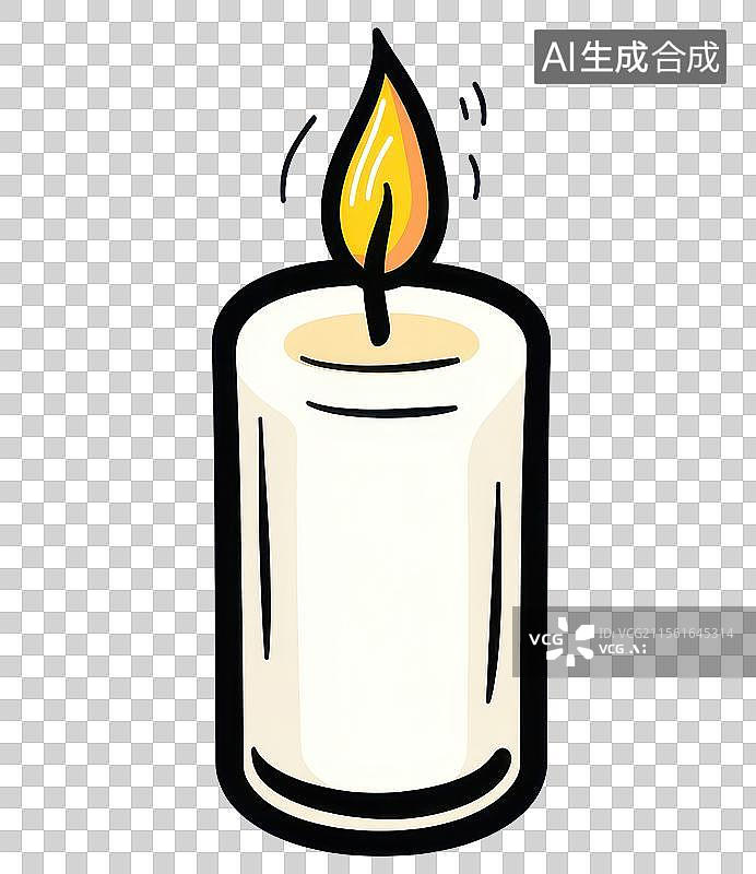 【AI数字艺术】3D渲染免扣图元素一根蜡烛图片素材