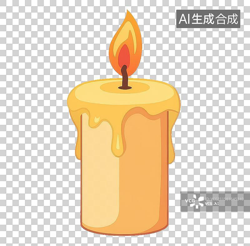 【AI数字艺术】3D渲染免扣图元素一根蜡烛图片素材