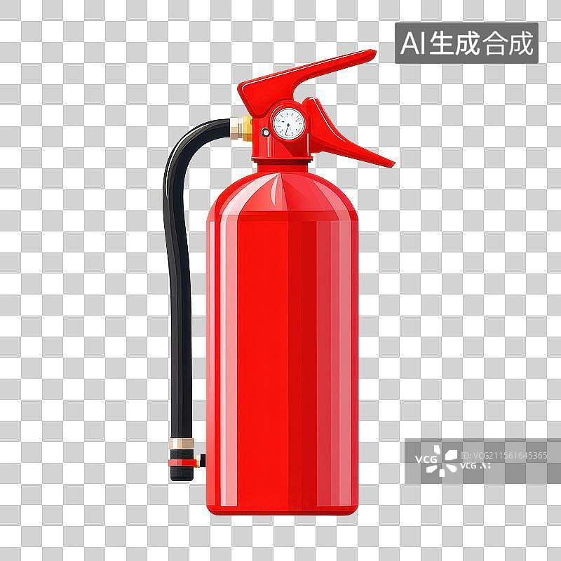 【AI数字艺术】3D渲染免扣图元素消防灭火器图片素材