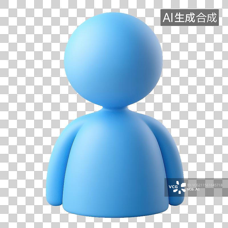 【AI数字艺术】3D渲染免扣图元素蓝色人物图标图片素材