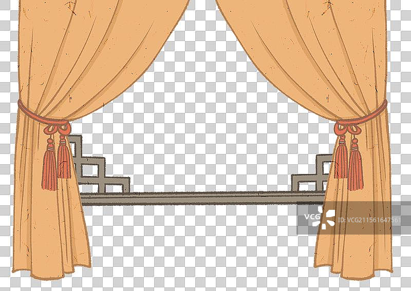 古代窗户窗帘插图元素图片素材