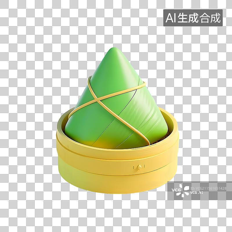 【AI数字艺术】端午节3D卡通可爱蒸笼粽子免抠元素图片素材