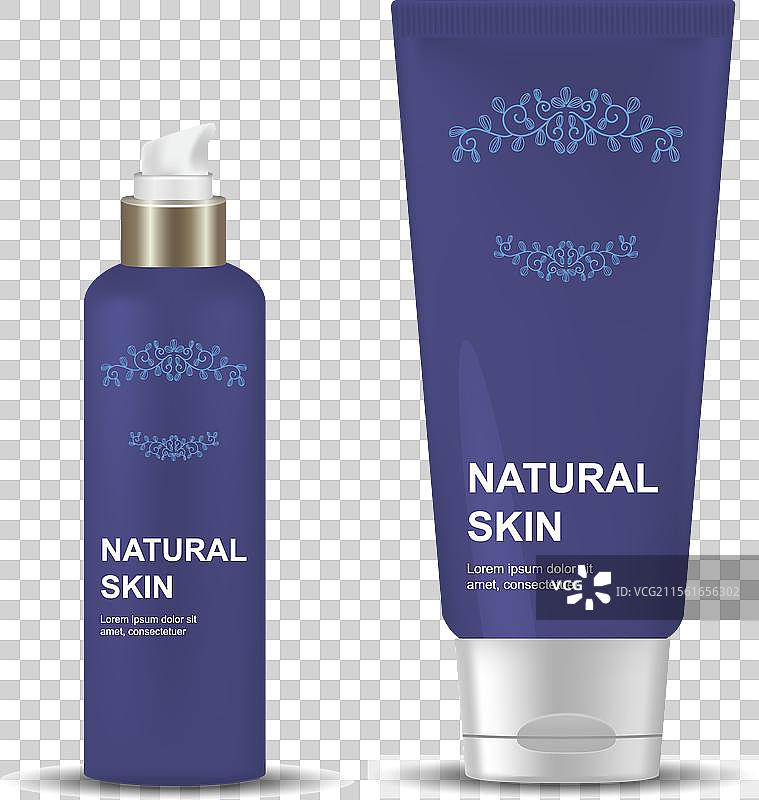 真实的彩色有机化妆品模型图片素材