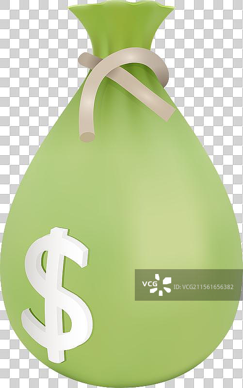 孤立的装有钱的袋子的3D渲染图图片素材
