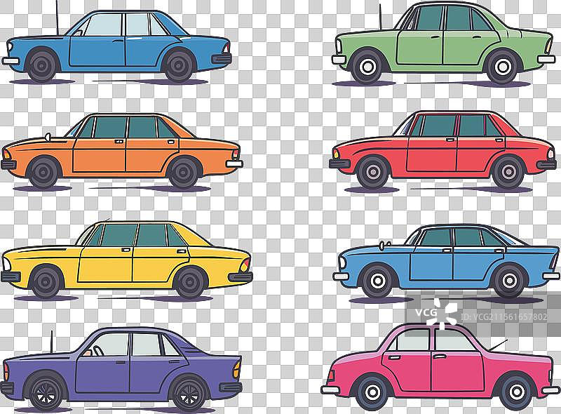色彩斑斓的经典复古汽车系列图片素材
