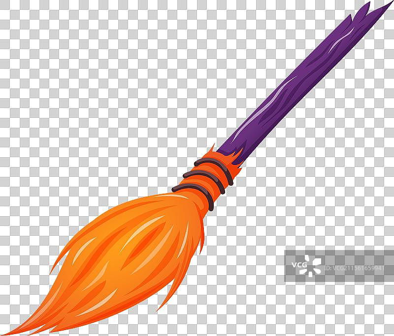 卡通风格的万圣节女巫扫帚图片素材