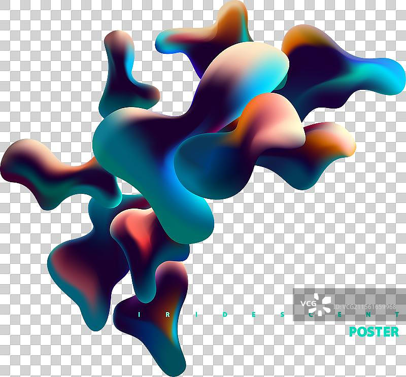 五光十色的彩虹泡泡在黑色背景上图片素材