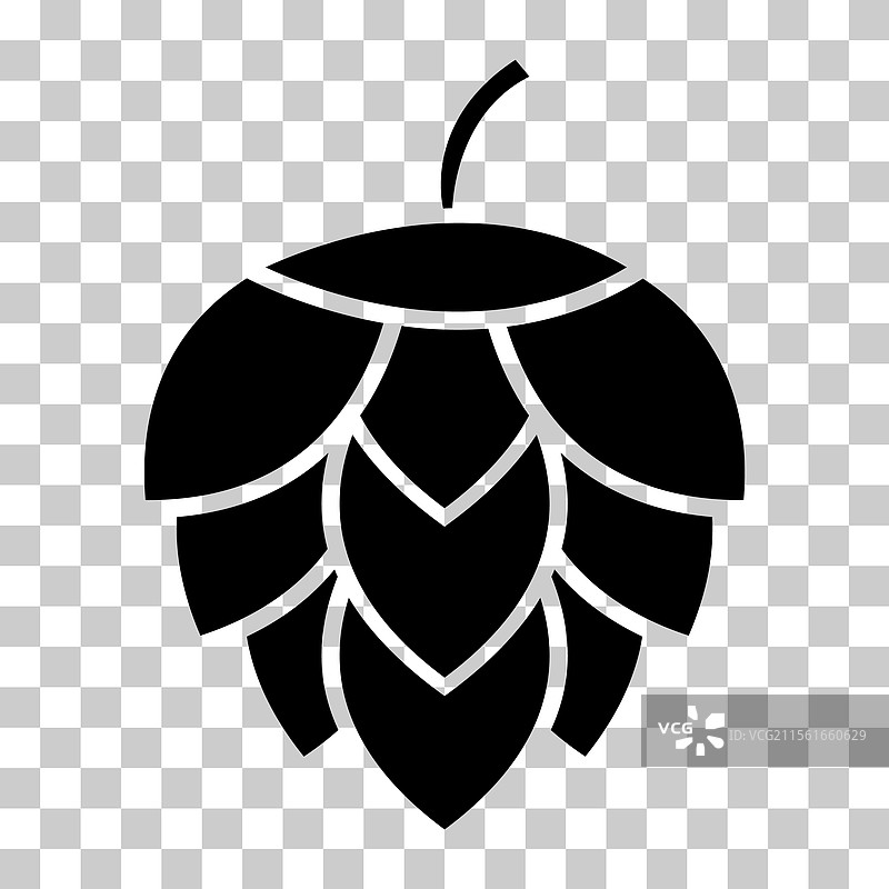 啤酒花图标，啤酒锥形叶子标志，酒吧草本设计图片素材