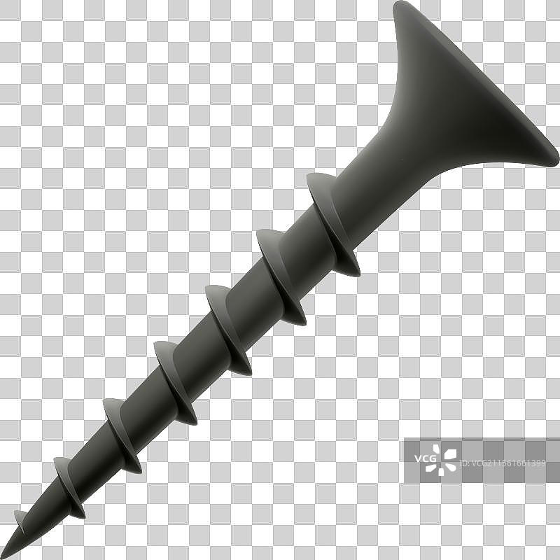 木螺丝在透明背景上孤立展示图片素材