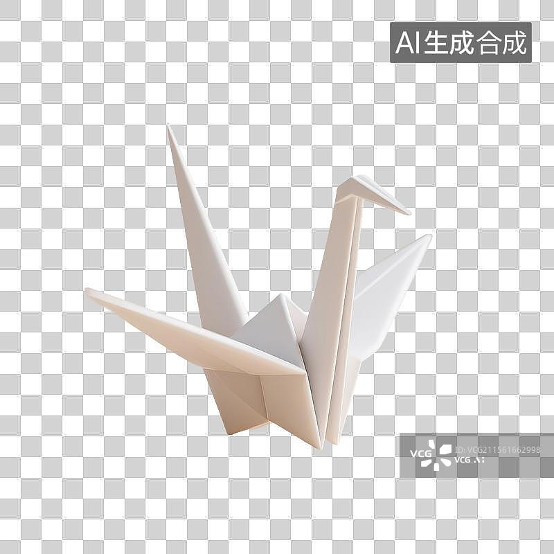 【AI数字艺术】3D渲染，千纸鹤，免抠元素图片素材
