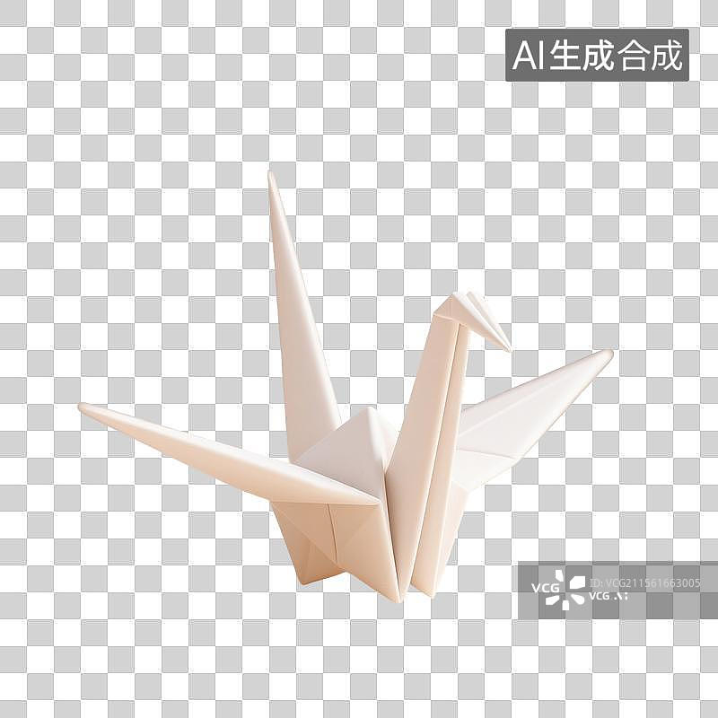 【AI数字艺术】3D渲染，千纸鹤，免抠元素图片素材