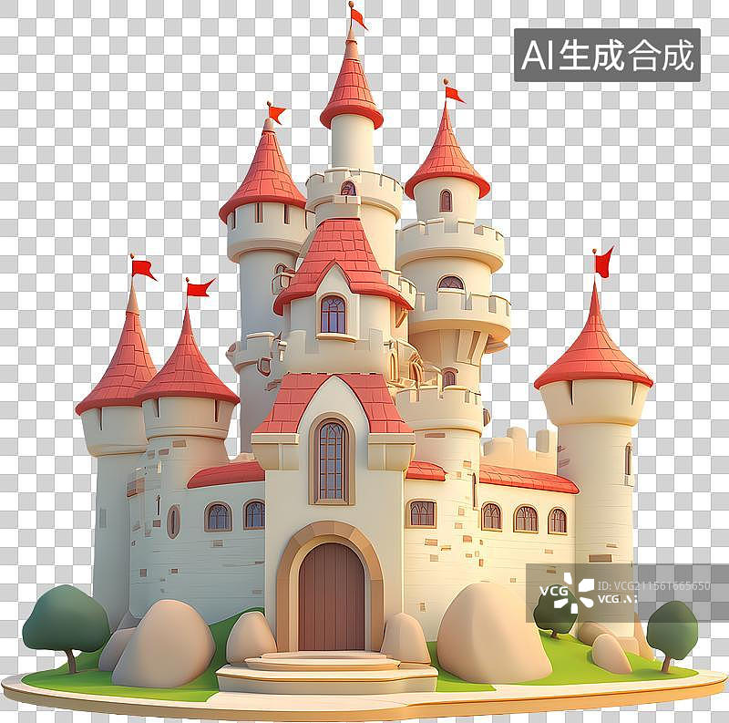 【AI数字艺术】卡通城堡图片素材