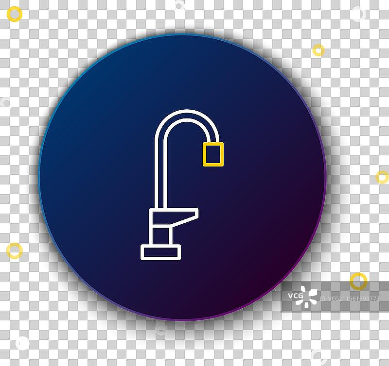 蓝色背景上的水龙头图标图片素材