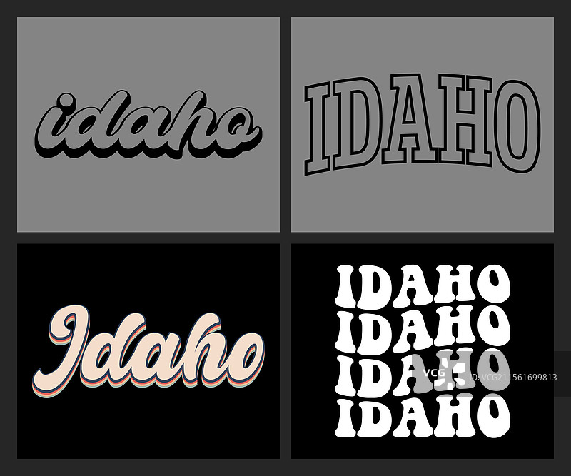 爱达荷州文字T恤设计图片素材