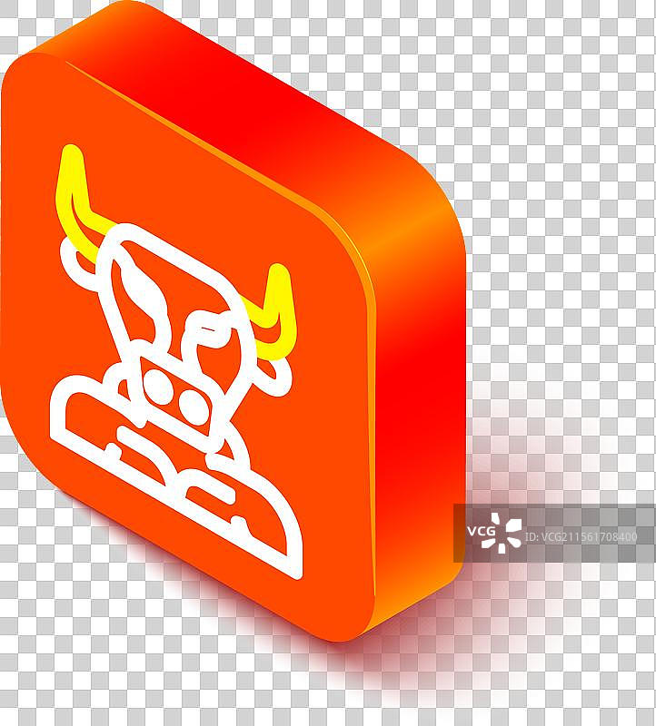 孤立在白色背景上的等距线条米诺陶图标图片素材