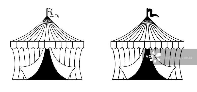 红色马戏团帐篷遮阳篷标志图片素材