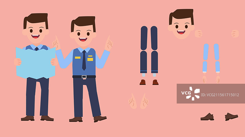 快递员角色套装图片素材