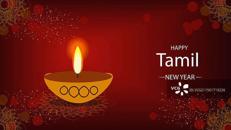 泰米尔新年灯饰艺术图片素材