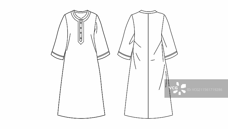 裙子技术草图图片素材