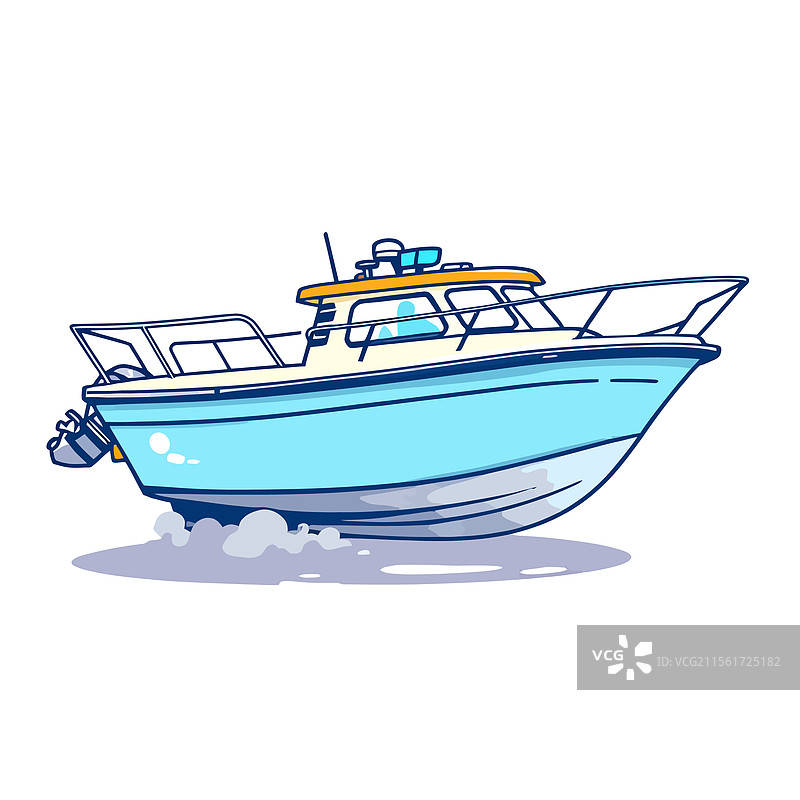 现代小型游艇在水面上飞驰图片素材