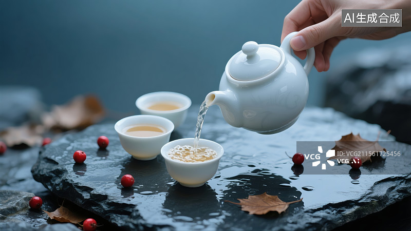 【AI数字艺术】中国茶文化，茶叶，茶，茶壶图片素材