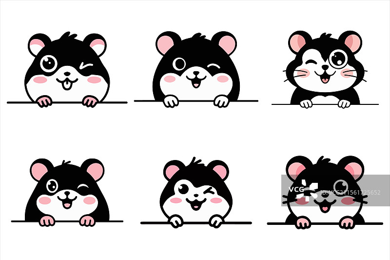 一组可爱多彩的春天猫咪，迷人甜美图片素材