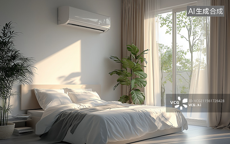 【AI数字艺术】室内正在工作的空调图片素材