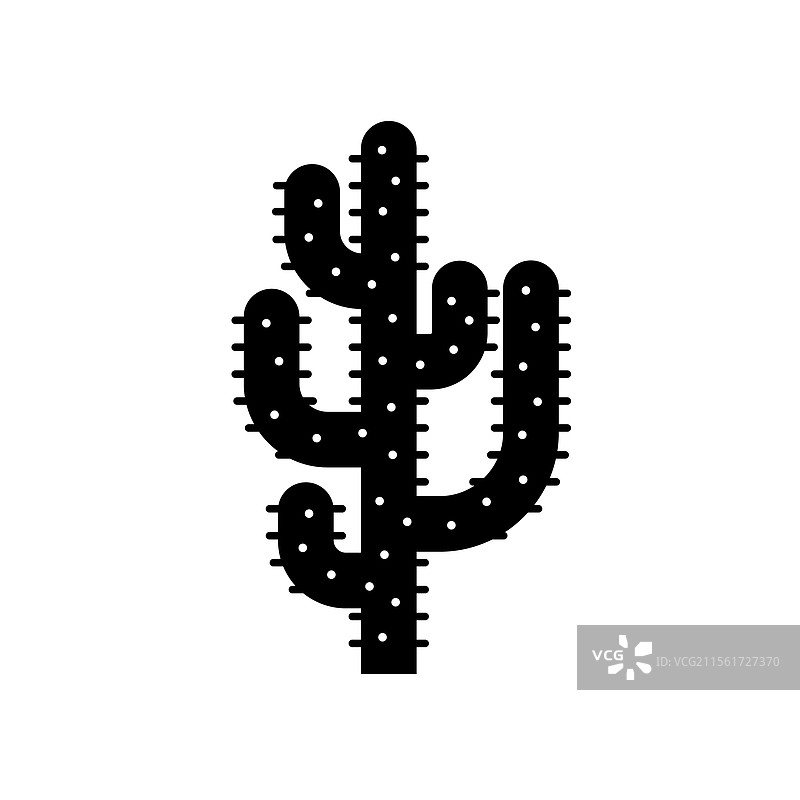 仙人掌沙漠植物剪影图标设计图片素材