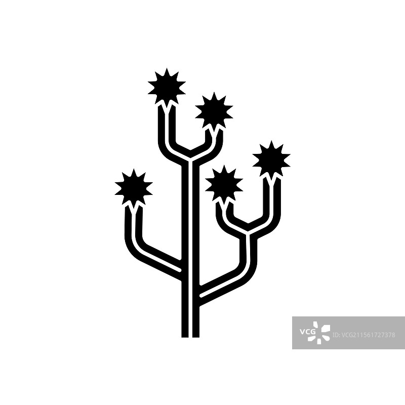 仙人掌沙漠植物剪影图标设计图片素材