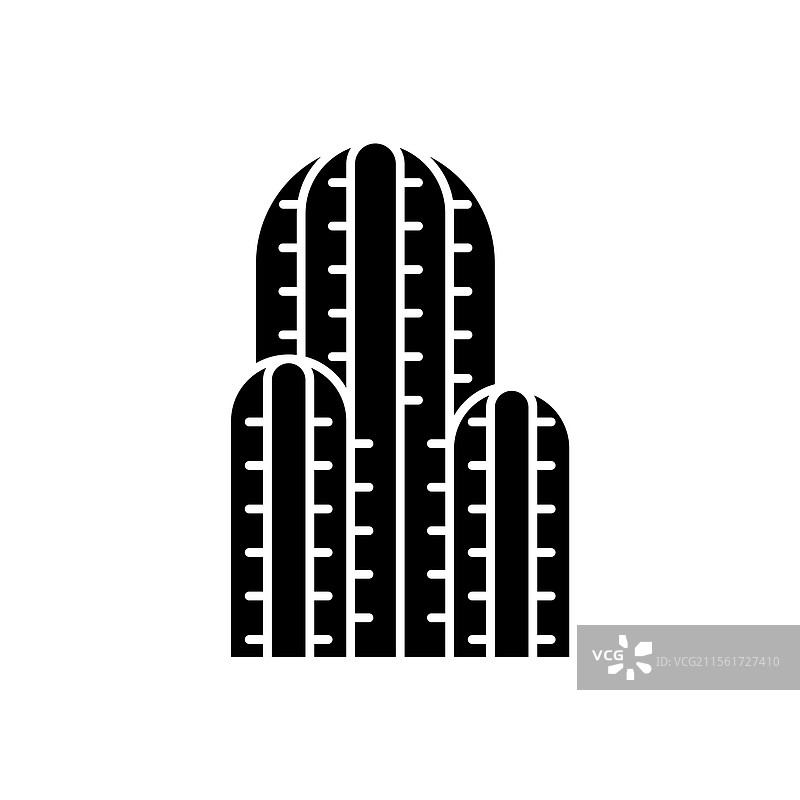 仙人掌沙漠植物剪影图标设计图片素材