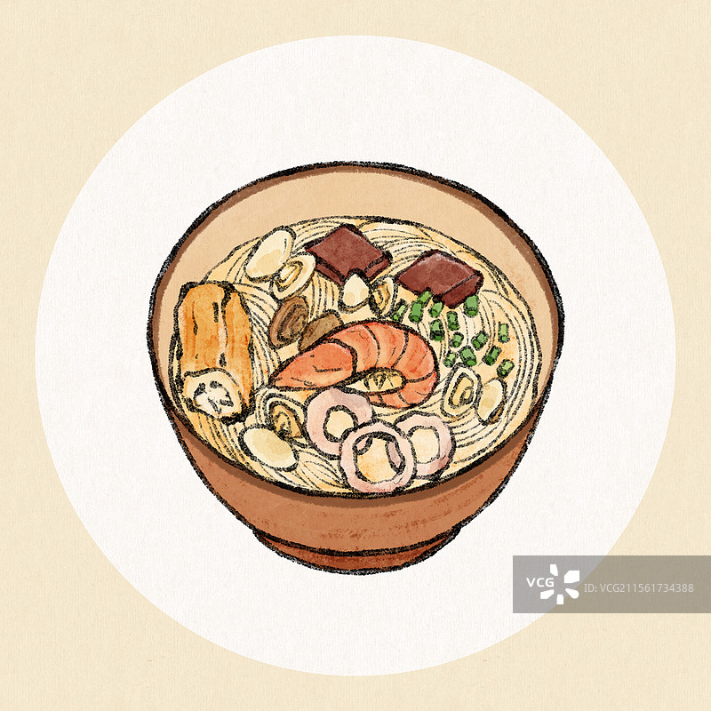 福建福州美食国风插画-捞化图片素材