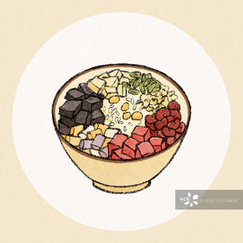 福建福州美食国风插画-冰饭图片素材