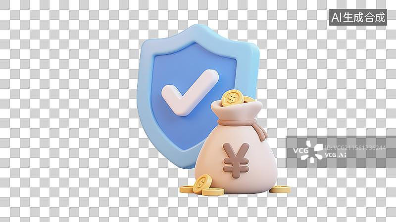 【AI数字艺术】货币安全守护钱袋子图片素材