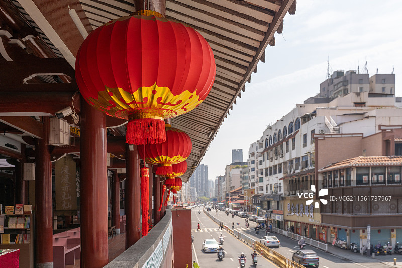 莆田兴化府古谯楼上莆阳书屋的室内建筑细节图片素材