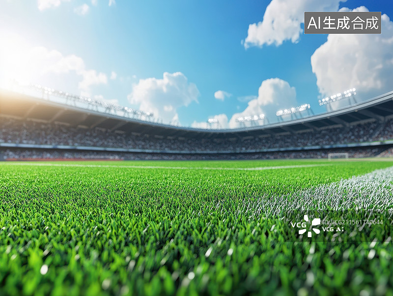 【AI数字艺术】阳光下的足球场图片素材