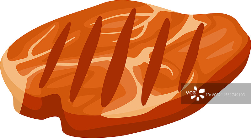 诱人的烤猪排肉展示在烤架上图片素材