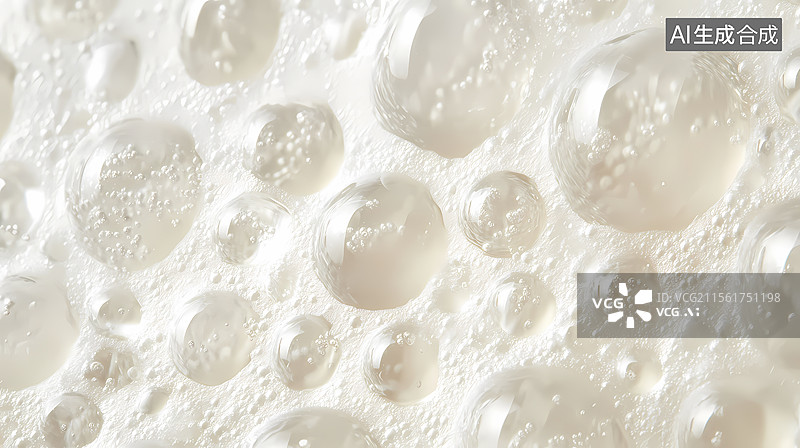 【AI数字艺术】液体中气泡的近距离特写图片素材