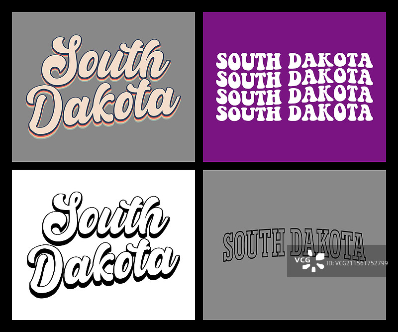 南达科他州文字T恤设计图片素材