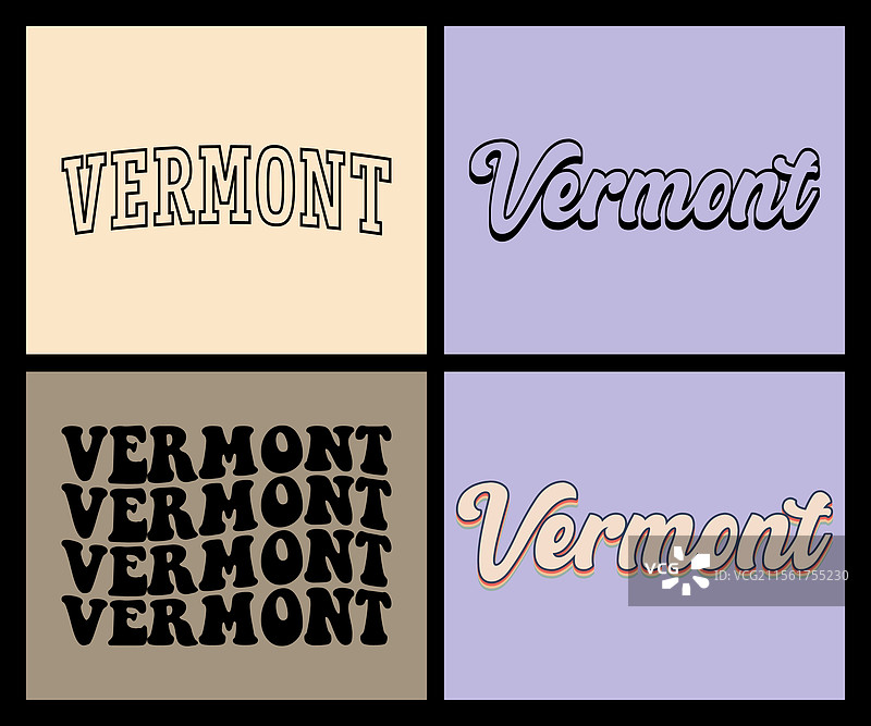 佛蒙特州文字T恤设计图片素材