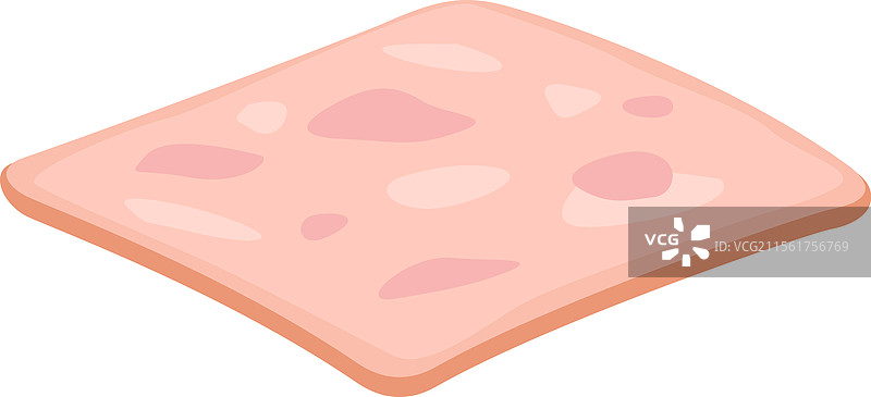 一块方形的博洛尼亚香肠肉片放在上面图片素材